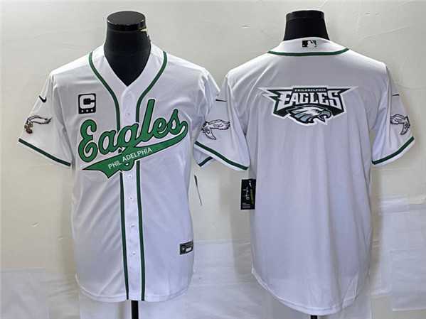 Men's Philadelphia Eagles White Team Big Logo With C Patch Cool Base Stitched Baseball Jersey,We sell and wholesale Men's Philadelphia Eagles White Team Big Logo With C Patch Cool Base Stitched Baseball Jersey on line form chian!